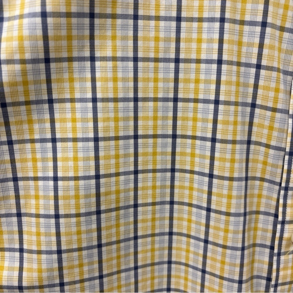 UNTUCKit Men’s Sumoll Slim Fit Wrinkle Free Long Sleeve Size M Yellow/Blue Plaid - Picture 4 of 9